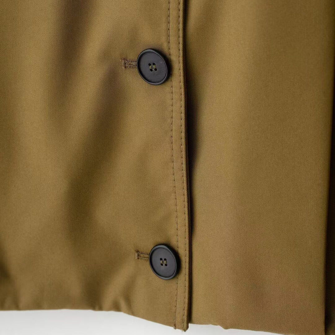 Damen Cropped Blusenjacke mit Hemdkragen und Schulterriegeln Nord Taschen