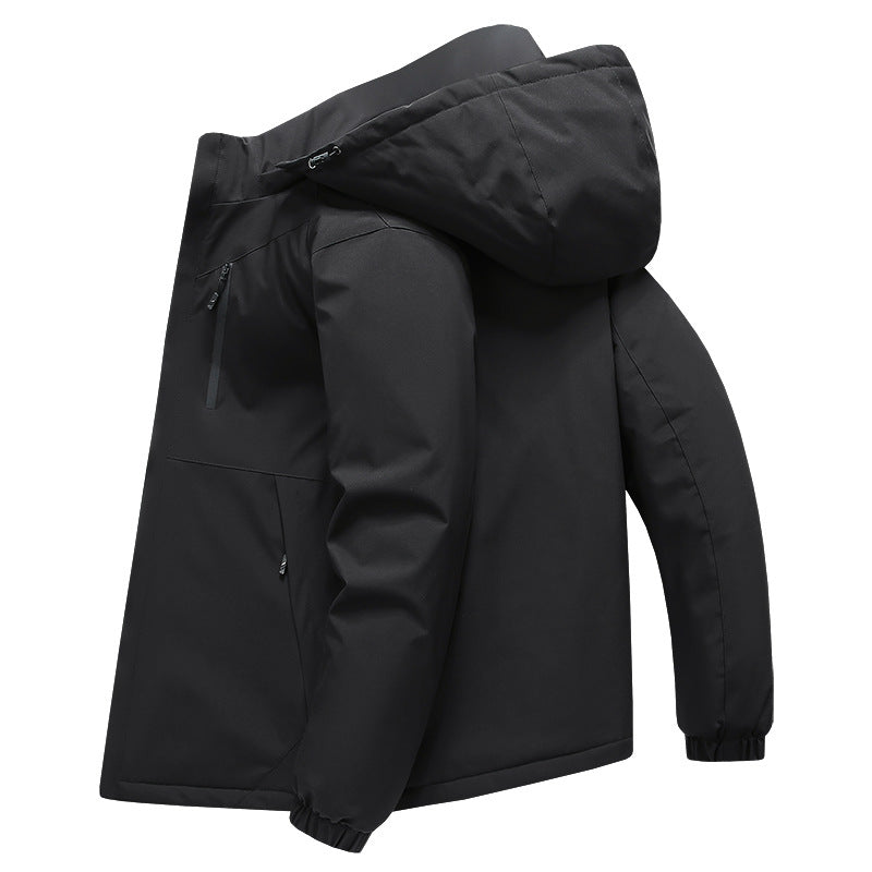 Herren Softshell-Allwetterjacke mit wasserdichter Membran, verstellbarer Kapuze und verdeckten Reißverschlüssen Nord Taschen