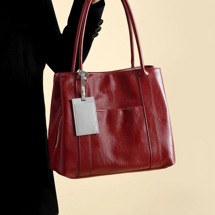 Damen elegante Tragetasche mit strukturiertem Kunstleder und praktischen Fächern Nord Taschen