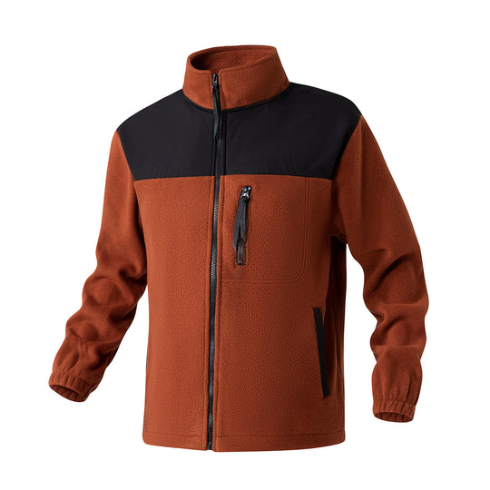 Herren Fleecejacke mit verstärktem Schulterpaneel, Stehkragen und Brustreißverschluss Nord Taschen