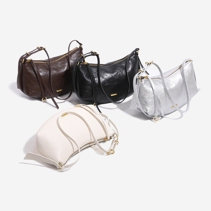 Damen Schultertasche mit hochwertigem Leder und elegantem Reißverschluss Nord Taschen