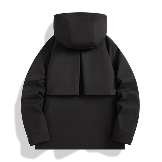 Herren Mehrlagige Softshell-Utilityjacke mit integriertem Fleece-Innenjackett, Kordelzugkapuze und Multifunktions-Taschen Nord Taschen
