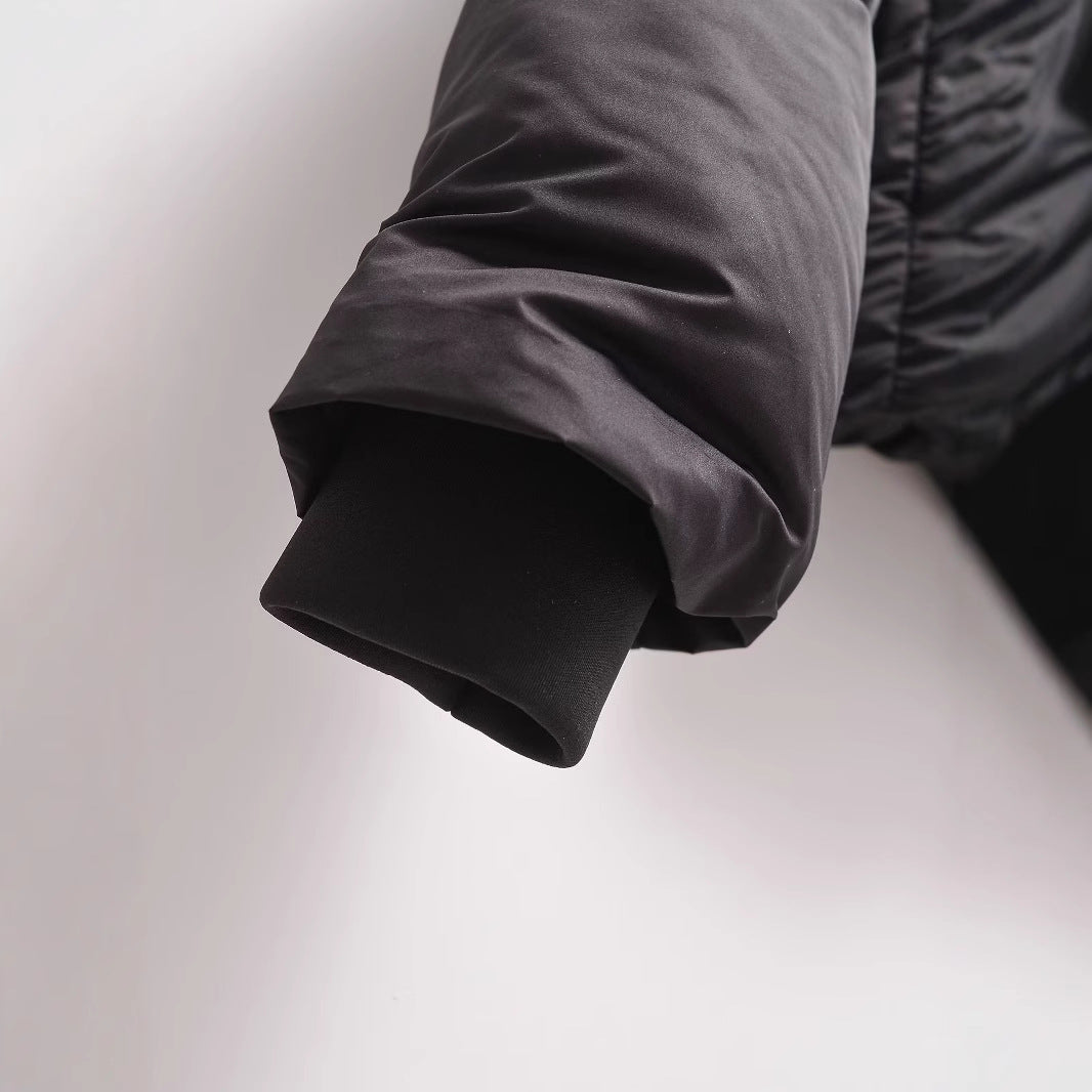 Damen Cropped Stepp-Parka mit Kapuze, wasserdichtem Reißverschluss und Rippbündchen Nord Taschen