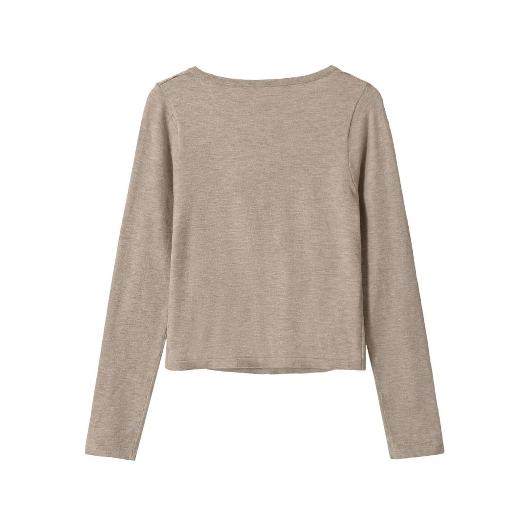 Damen Kurzcardigan aus Feinstrick mit V‑Ausschnitt, Knopfleiste und Spitzeneinsatz Nord Taschen