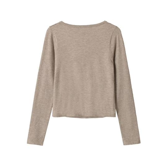 Damen Kurzcardigan aus Feinstrick mit V‑Ausschnitt, Knopfleiste und Spitzeneinsatz Nord Taschen