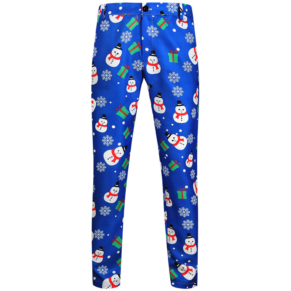 Herren Weihnachtliche Slim‑Fit Chinohose mit Allover-Santa‑Print und Stretchkomfort Nord Taschen