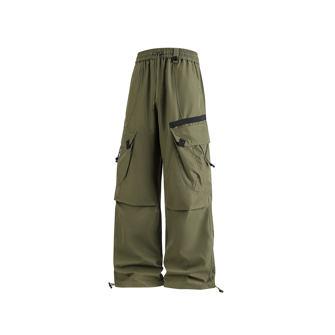Herren Weite Utility-Cargo-Hose mit Tunnelzugbund, Multifachtaschen und verstellbaren Beinabschlüssen Nord Taschen