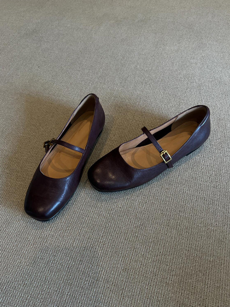 Damen elegante Mary Jane Ballerinas mit praktischer Schnallenverzierung