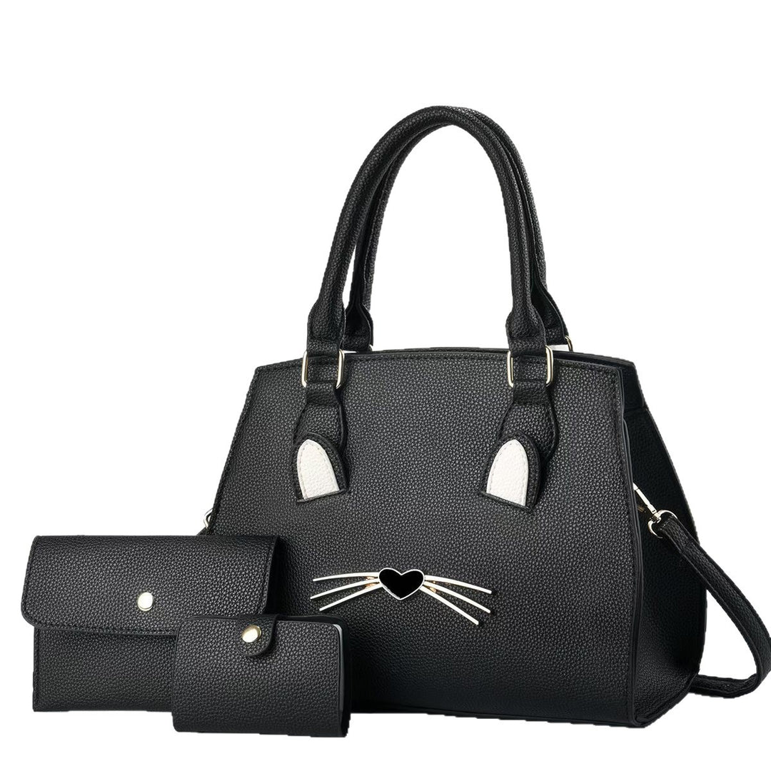 Damen Handtasche im verspielten Katzen-Design mit abnehmbarer Geldbörse Nord Taschen
