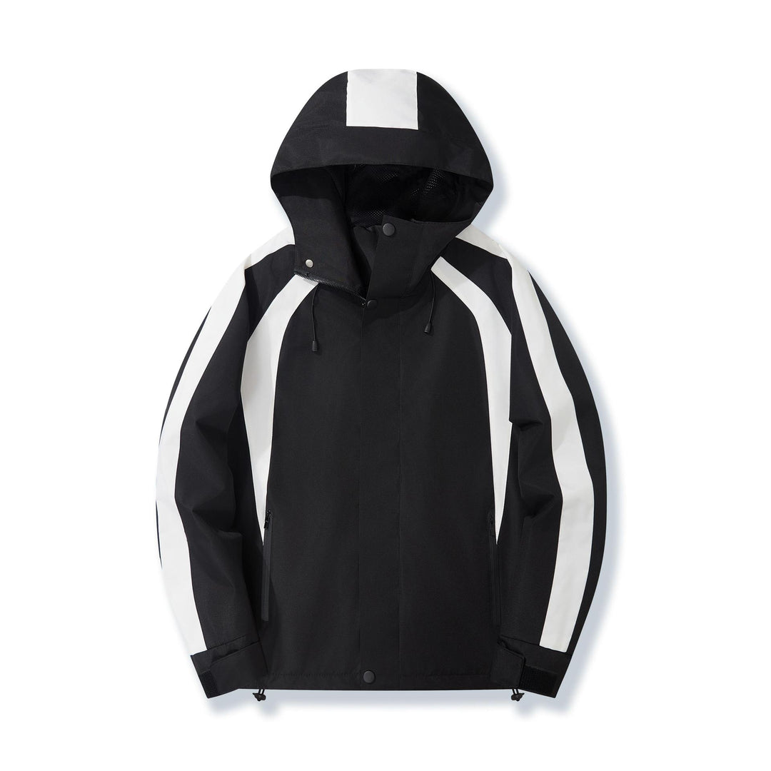 Damen Leichte Kapuzen-Regenjacke mit Kontraststreifen und Mesh‑Futter Nord Taschen