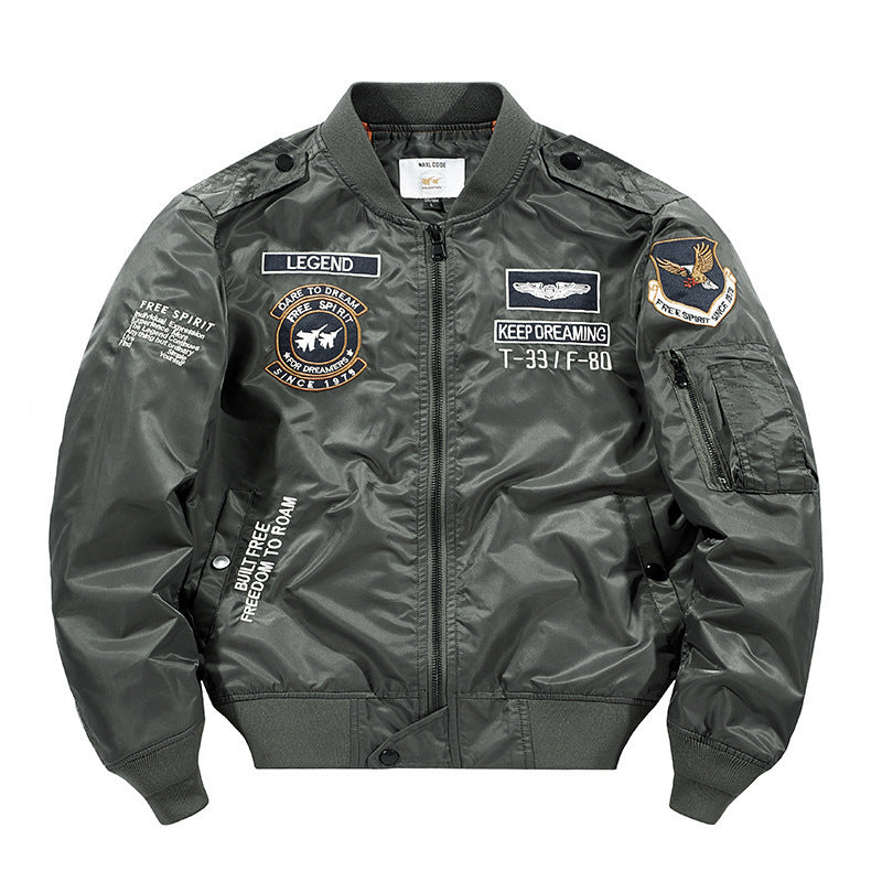 Herren Bomberjacke Pilotenblouson mit gestickten Fliegerapplikationen und windabweisendem Nylon Nord Taschen