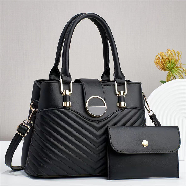 Damen modische Handtasche mit strukturiertem Design und abnehmbarer Tasche Nord Taschen