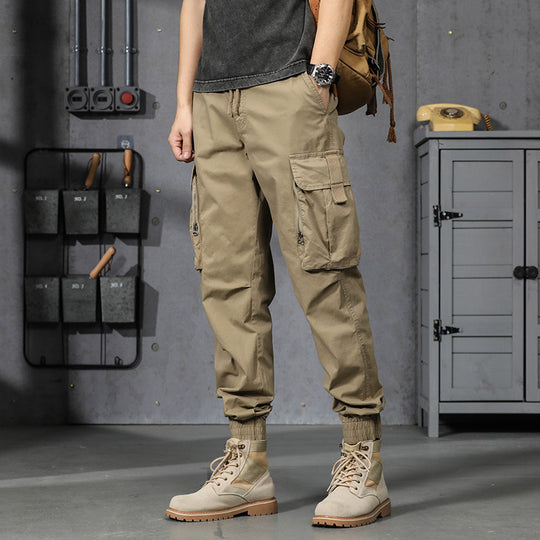 Herren Leichte Tactical-Cargo-Jogginghose mit Tunnelzugbund, Kniepaneelen und Multifunktionstaschen Nord Taschen
