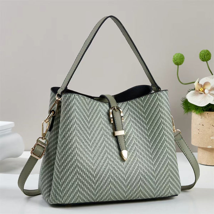 Damen Handtasche mit modernem Zickzack-Muster und abnehmbarem Schultergurt Nord Taschen