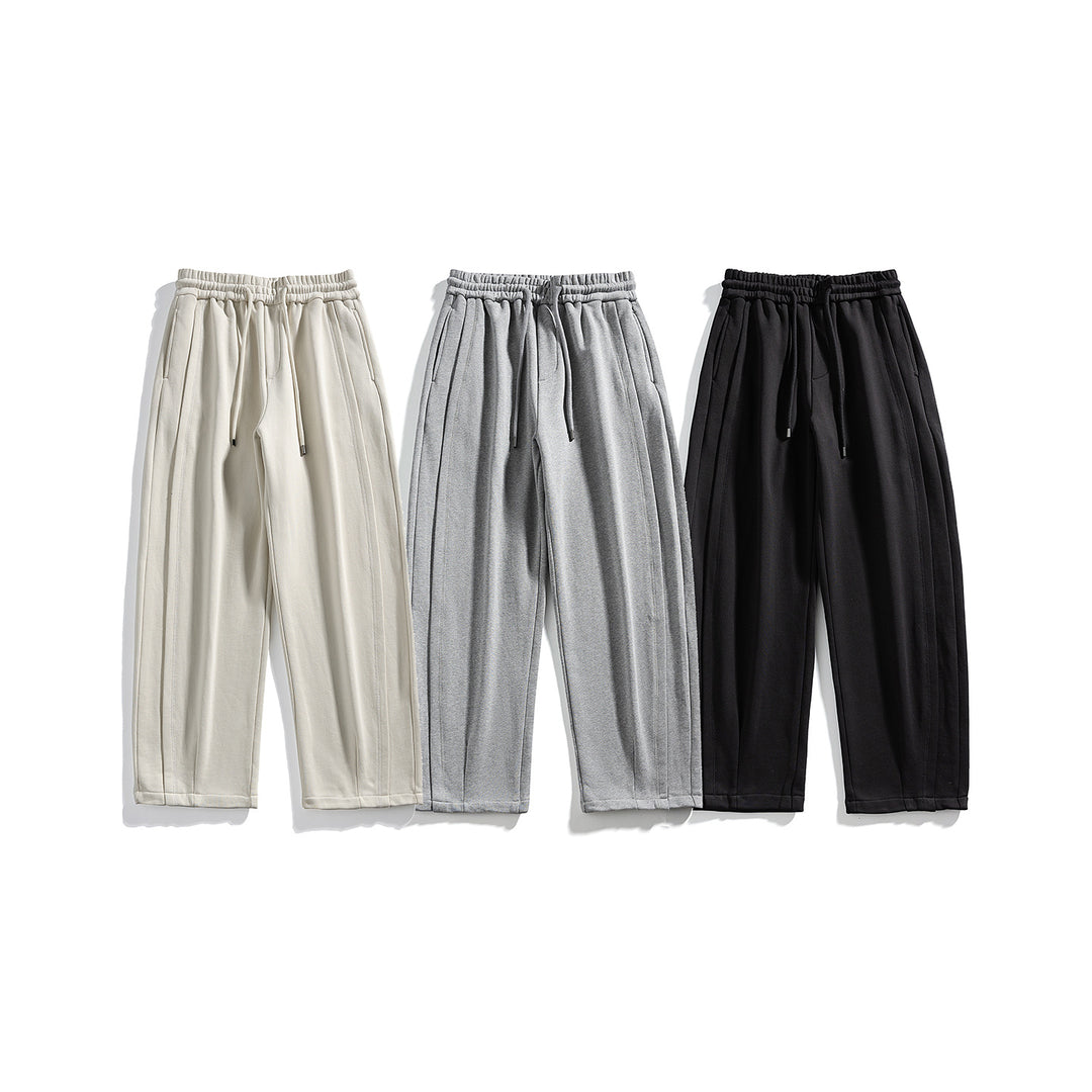 Herren Lässige Jersey-Hose mit Kordelzug, geradem Bein und dekorativen Steppnähten Nord Taschen