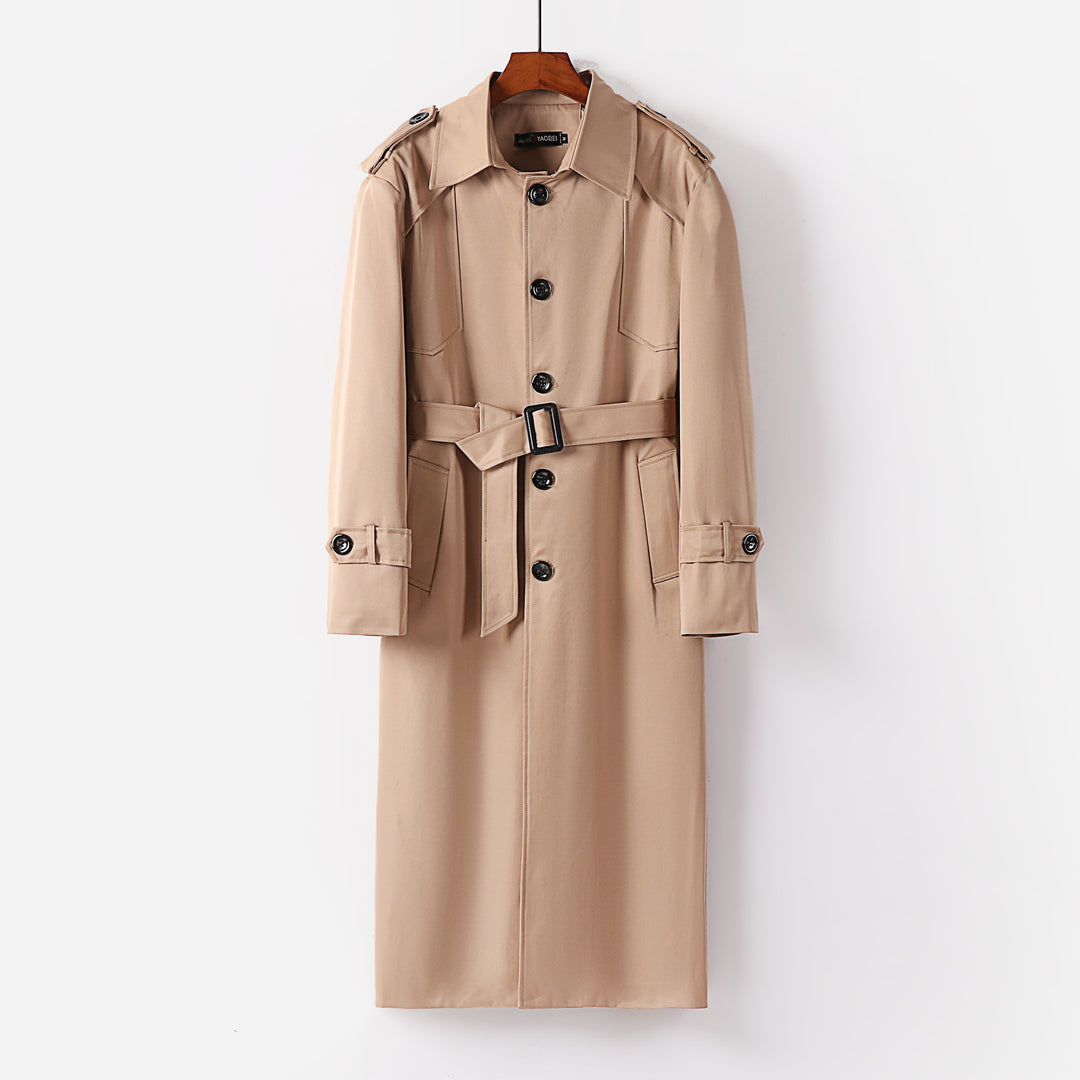 Damen eleganter leichter Trenchcoat mit Epauletten und Knopfleiste Nord Taschen