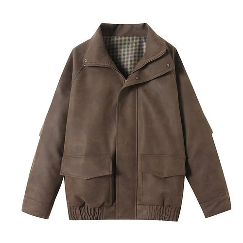 Herren Oversize Fieldjacke aus Veloursoptik mit hohem Kragen, Pattentaschen und elastischem Saum Nord Taschen