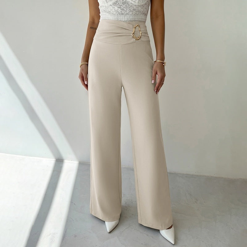 Damen Elegante High-Waist Palazzo-Hose Nord Taschen