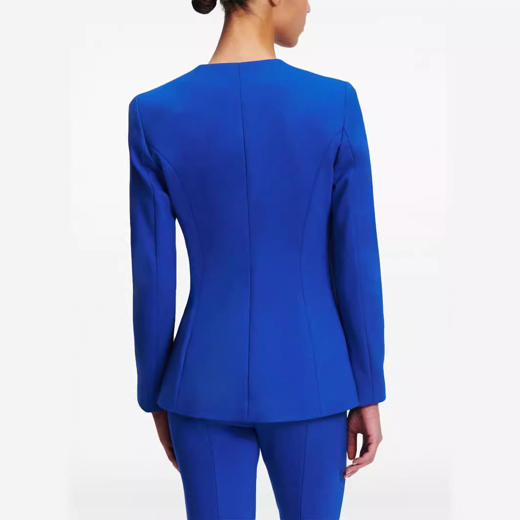 Damen Cape-Ärmel Tailoring-Blazer mit taillierter Silhouette und ausgestellter Hose mit Beinschlitz Nord Taschen