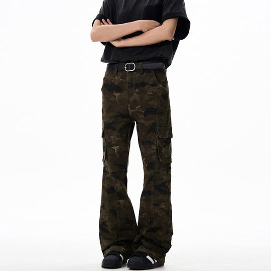 Damen Cargohose im Flared-Cut mit Utility-Taschen und verlängertem Saum Nord Taschen