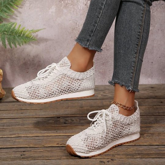 Damen  gestrickte Slip-On Plateau-Sneaker mit atmungsaktivem Obermaterial und gepolstertem Komfortfußbett Nord Taschen