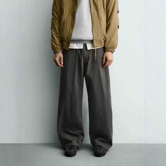 Damen Weite kurzgeschnittene Chinohose mit hoher Taille und Fünf-Taschen-Design Nord Taschen