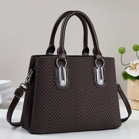 Damen elegante Handtasche mit modernem Zickzack-Muster und abnehmbarem Schulterriemen Nord Taschen