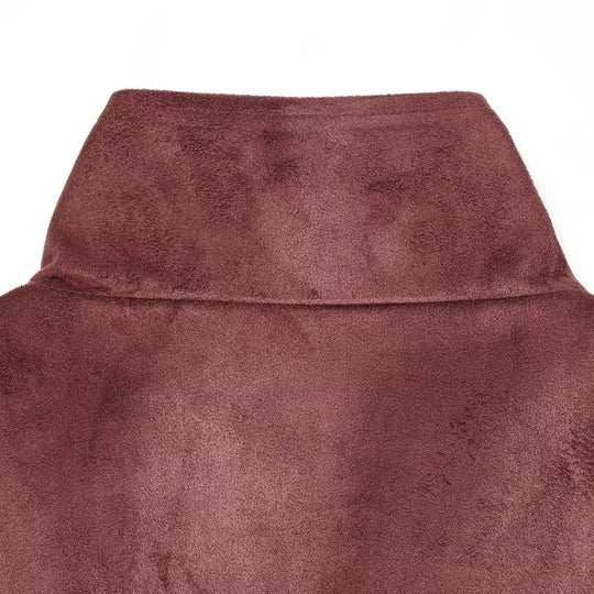 Damen Kurzjacke im Bomberstil aus Veloursleder-Optik mit hohem Stehkragen und Kängurutaschen Nord Taschen