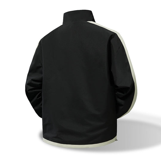 Herren Leichte winddichte Übergangsjacke mit Stehkragen, Kontrast-Ärmeln & Kordelzug Nord Taschen