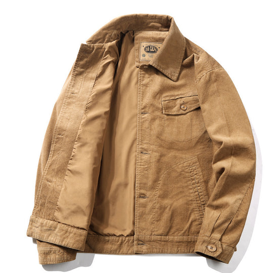 Herren Baumwoll-Cordjacke im Worker-Blouson mit leichtem Innenfutter Nord Taschen