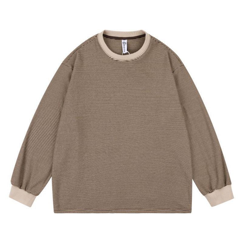 Unisex Weites gestreiftes Longsleeve im Oversize-Schnitt mit Rippbündchen Nord Taschen