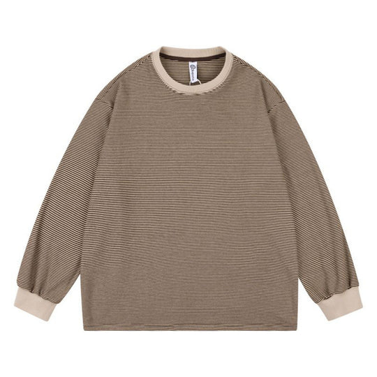 Unisex Weites gestreiftes Longsleeve im Oversize-Schnitt mit Rippbündchen Nord Taschen