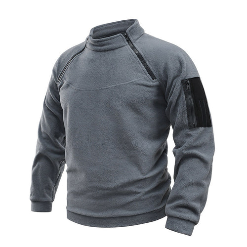 Herren Thermo-Funktionspullover im taktischen Stil mit Arm-Reißverschlusstasche Nord Taschen