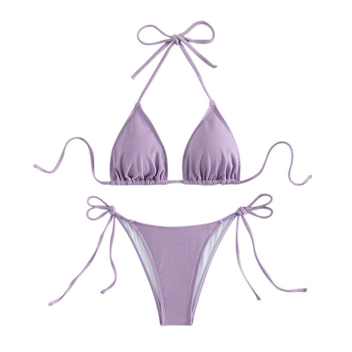 Damen Triangel-Bikini mit verstellbaren BindNord Taschenändern und hohem Beinausschnitt