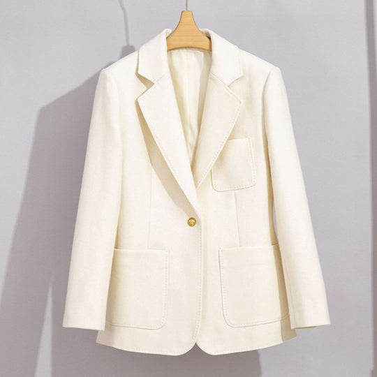 Damen Eleganter Wollblazer mit aufgesetzten Taschen Nord Taschen