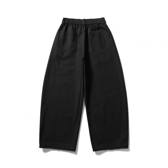 Damen Weite Highwaist-Ballonhose mit elastischem Bund, Eingrifftaschen und Kordelzugsaum Nord Taschen