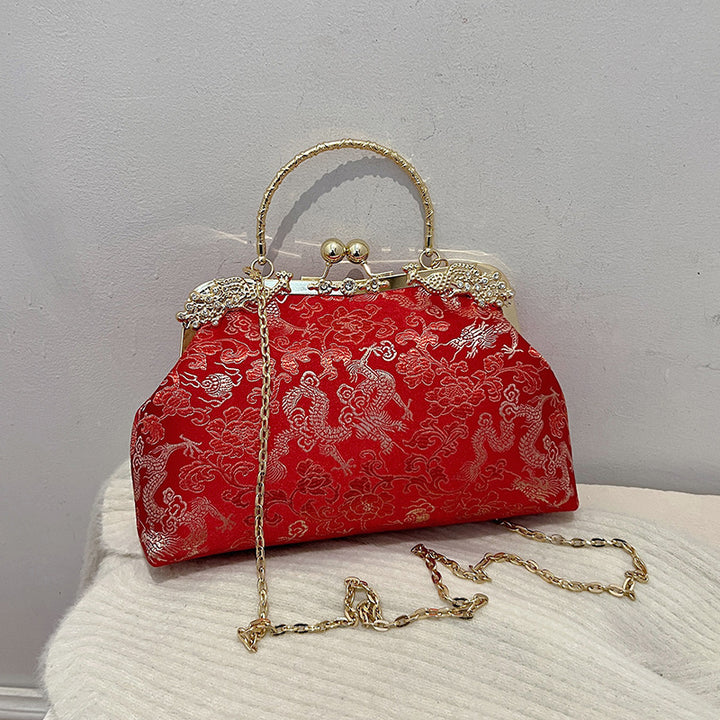 Damen Glamouröse Clutch mit hochwertiger Metallverzierung Nord Taschen