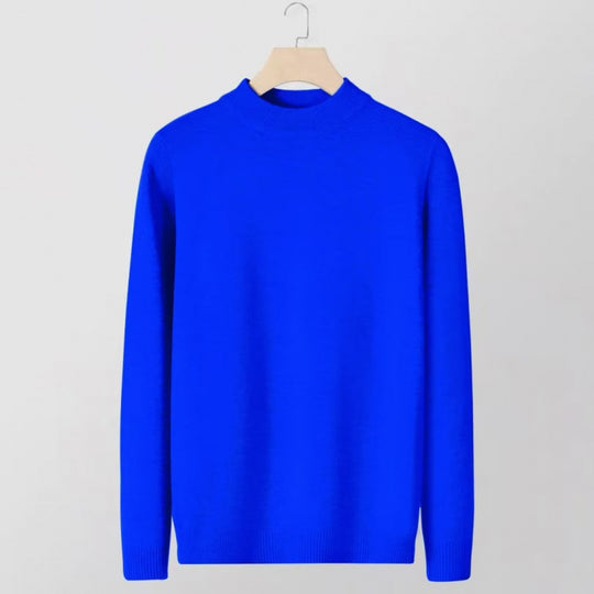 Damen Feinstrick-Stehkragenpullover aus Baumwollmix mit gerippten Bündchen Nord Taschen