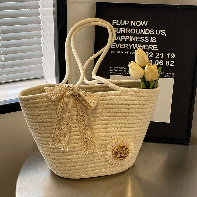 Damen handgefertigte Einkaufstasche mit verspieltem floralen Dekor Nord Taschen