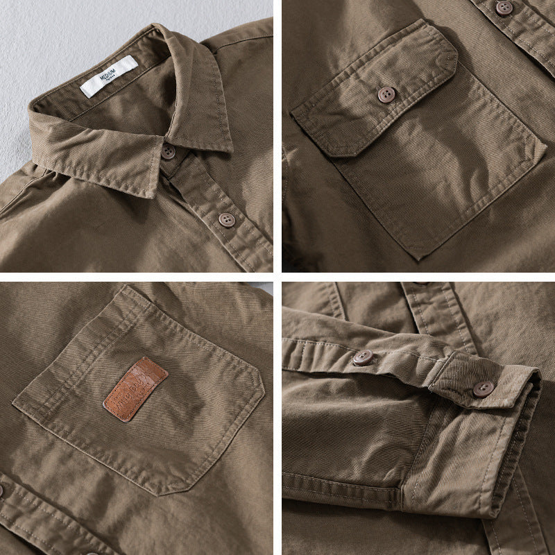 Herren Overshirt-Hemdjacke im Utility-Stil mit Brusttaschen Nord Taschen