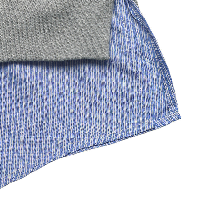 Damen Lässiger Pullover mit Hemdbluseneinsatz Nord Taschen