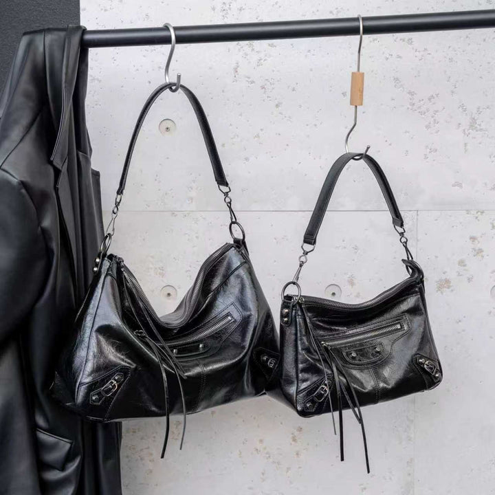Damen hochwertige Wildlederhandtasche mit raffinierten Fransen Nord Taschen
