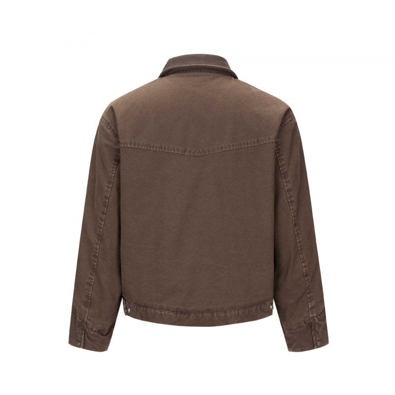 Herren Gefütterte Canvas-Blousonjacke mit Teddyfutter und Hemdkragen Nord Taschen