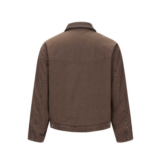 Herren Gefütterte Canvas-Blousonjacke mit Teddyfutter und Hemdkragen Nord Taschen