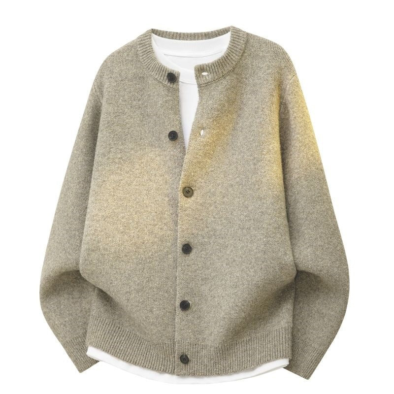 Damen Oversize Strickjacke im Bomberstil mit Rundhals, geripptem Saum & Ballonärmeln Nord Taschen
