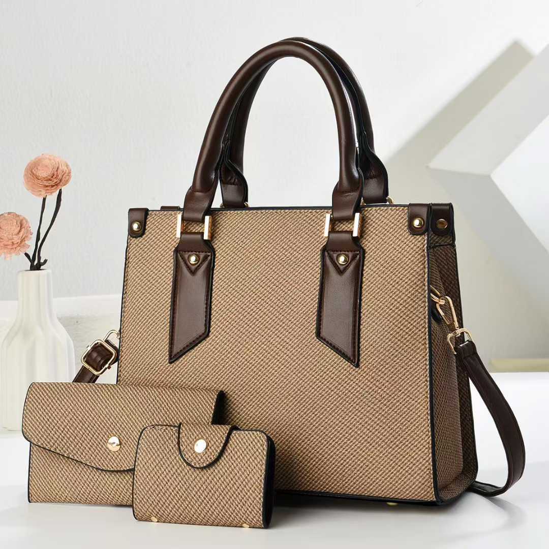 Damen tote Tasche mit strukturiertem Design und abnehmbarer Clutch Nord Taschen