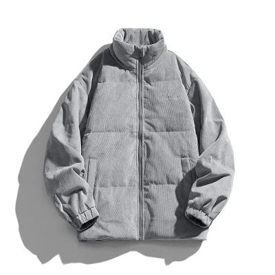 Herren Wattierte Steppjacke mit Stehkragen und Cordoptik Nord Taschen