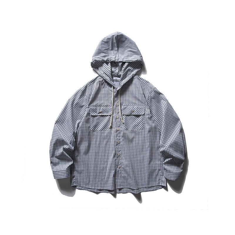 Unisex Oversized Kapuzen-Overshirt aus Baumwollmix mit Brustklappen und durchgehender Knopfleiste Nord Taschen
