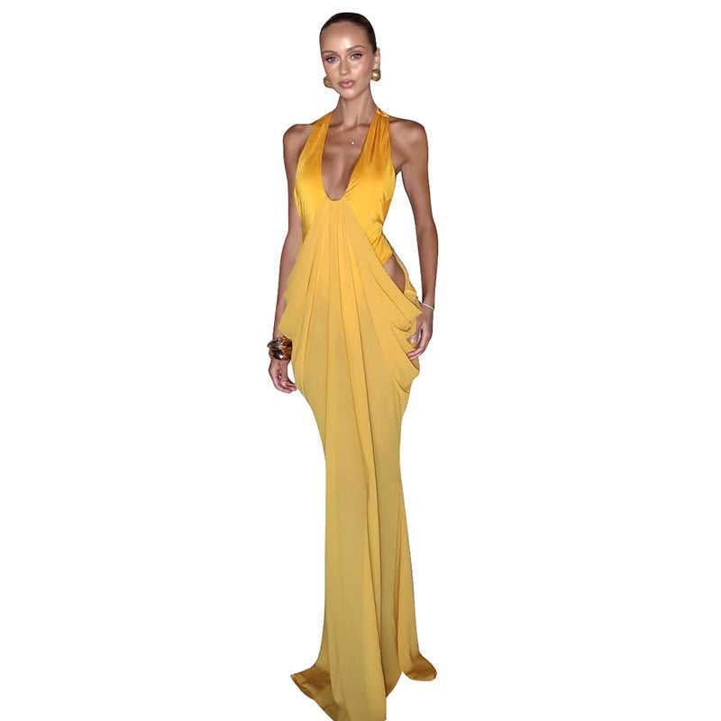 Damen Elegantes Wickelkleid mit tiefem V-Ausschnitt und raffinierten Drapierungen Nord Taschen