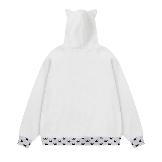 Damen Kapuzenjacke mit Reißverschluss im Casual‑Kawaii‑Stil, Kontrastkapuze, Comic‑Prints und Rippbündchen Nord Taschen